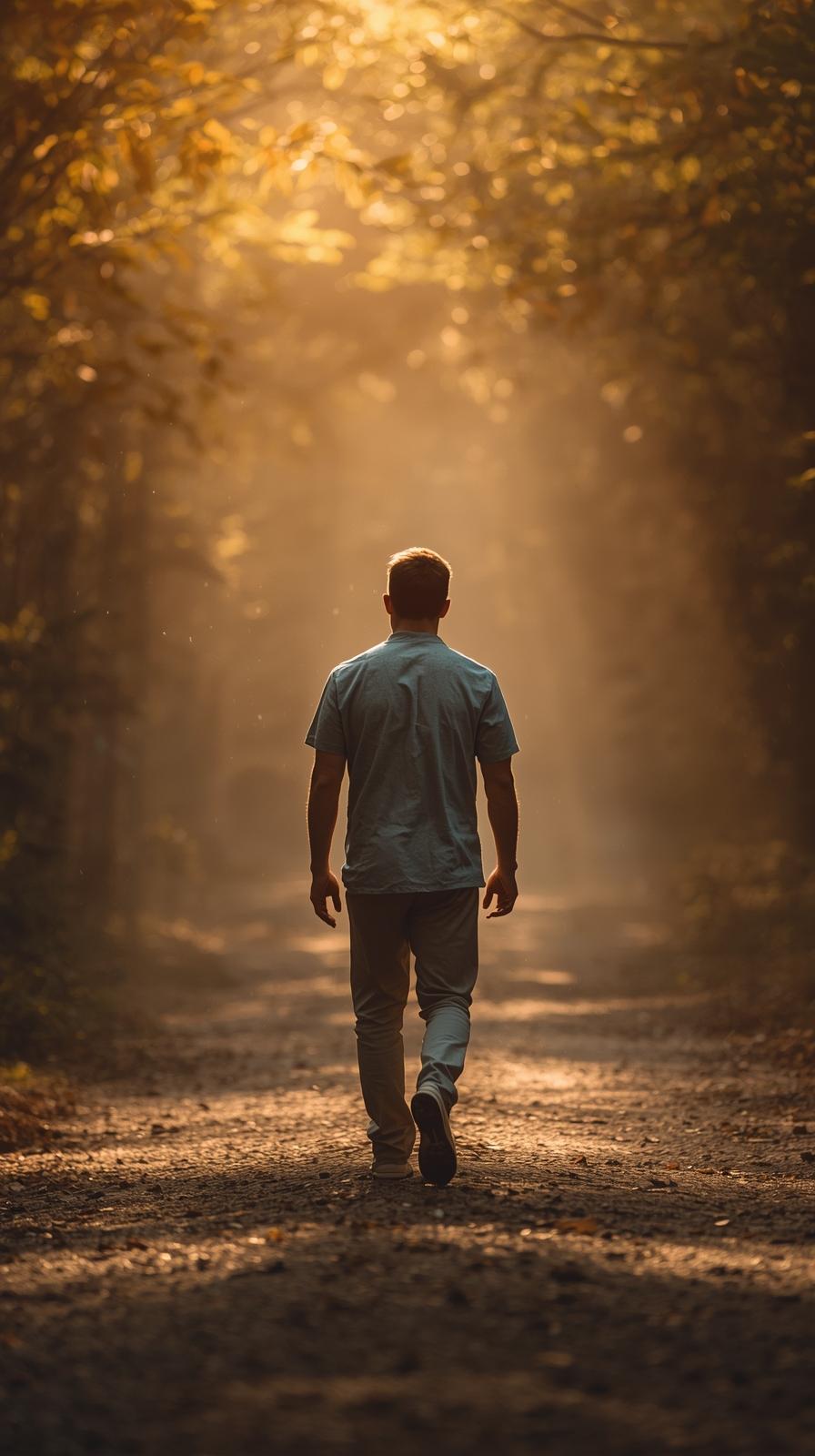 backside of person walking on jungle street