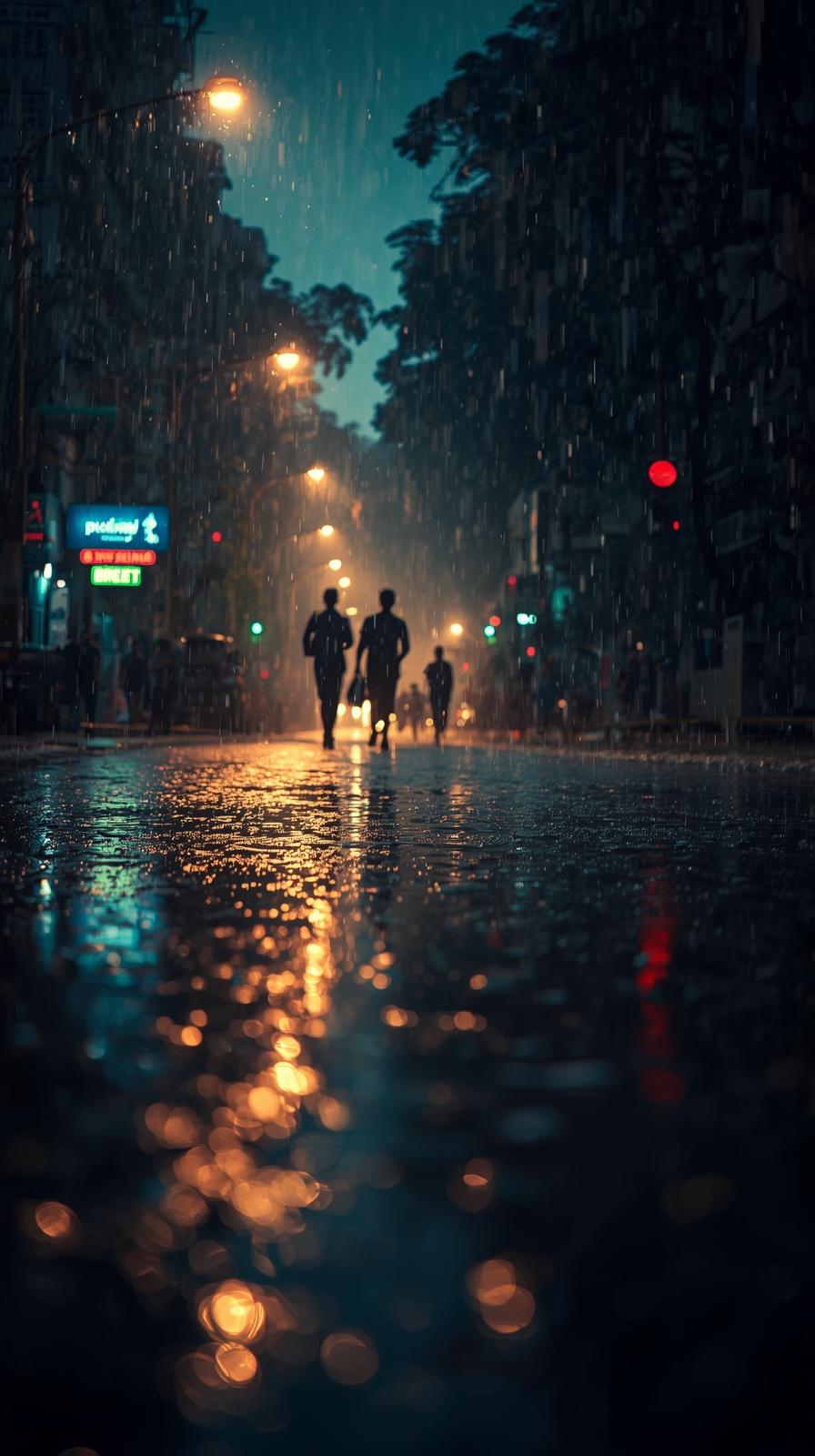 city street after rain